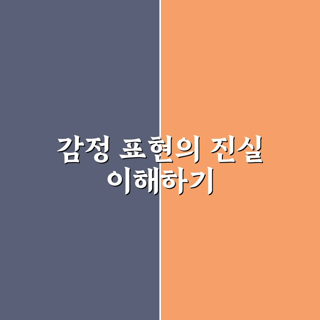 감정 표현에 대한 오해와 진실을 쉽게 정리해드려요