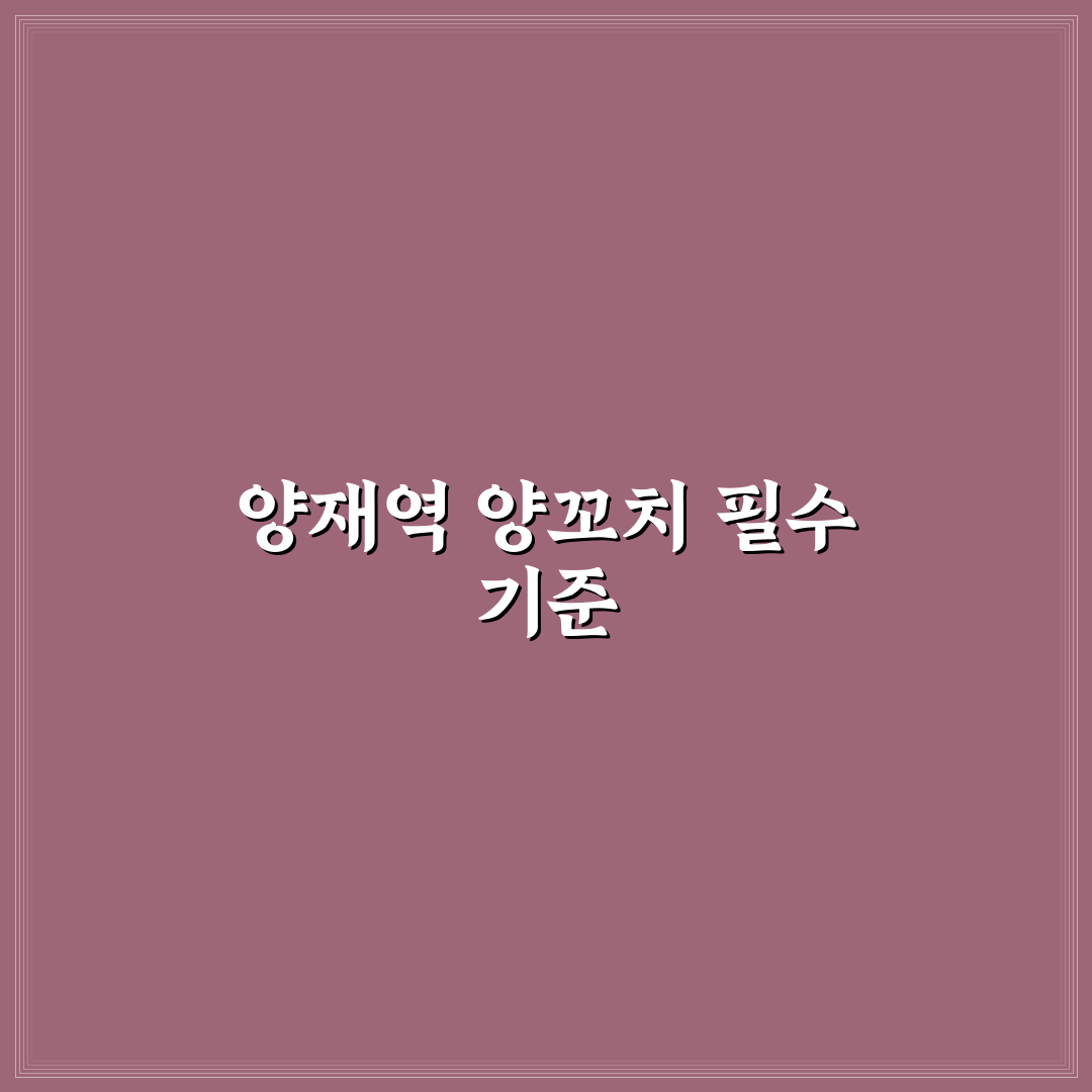 양재역 양꼬치 맛집 비교와 선택을 위한 5가지 기준