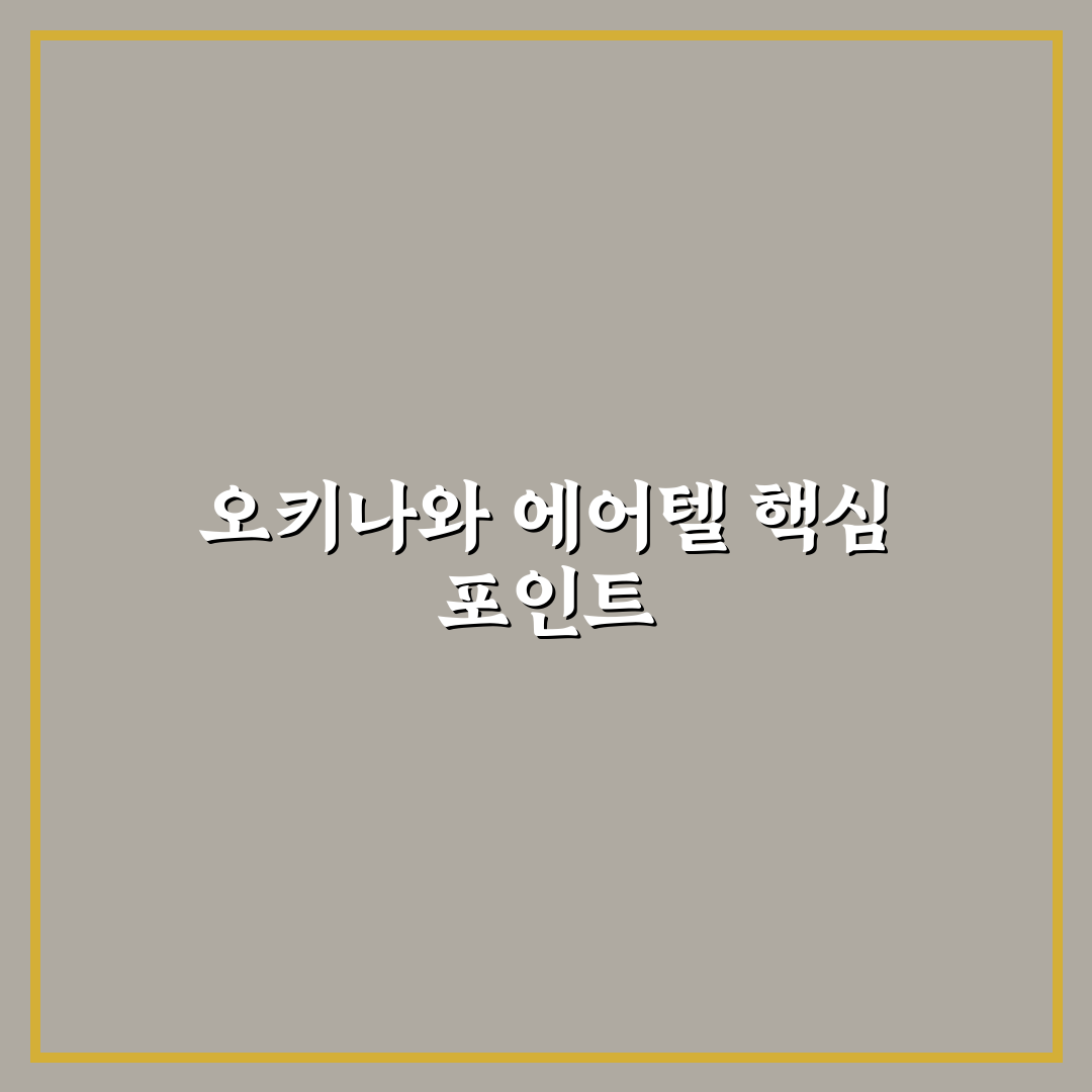 오키나와 에어텔 선택 5가지 기준 비교 및 분석 가이드