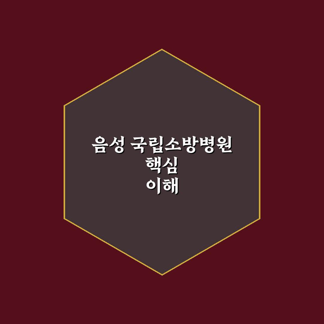 음성 국립소방병원 서비스 품질과 치료 효과 분석 기준 5가지