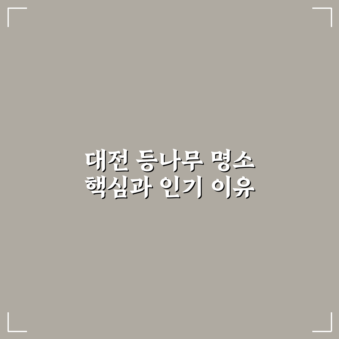 대전 등나무 명소 비교와 방문 체크포인트 총정리
