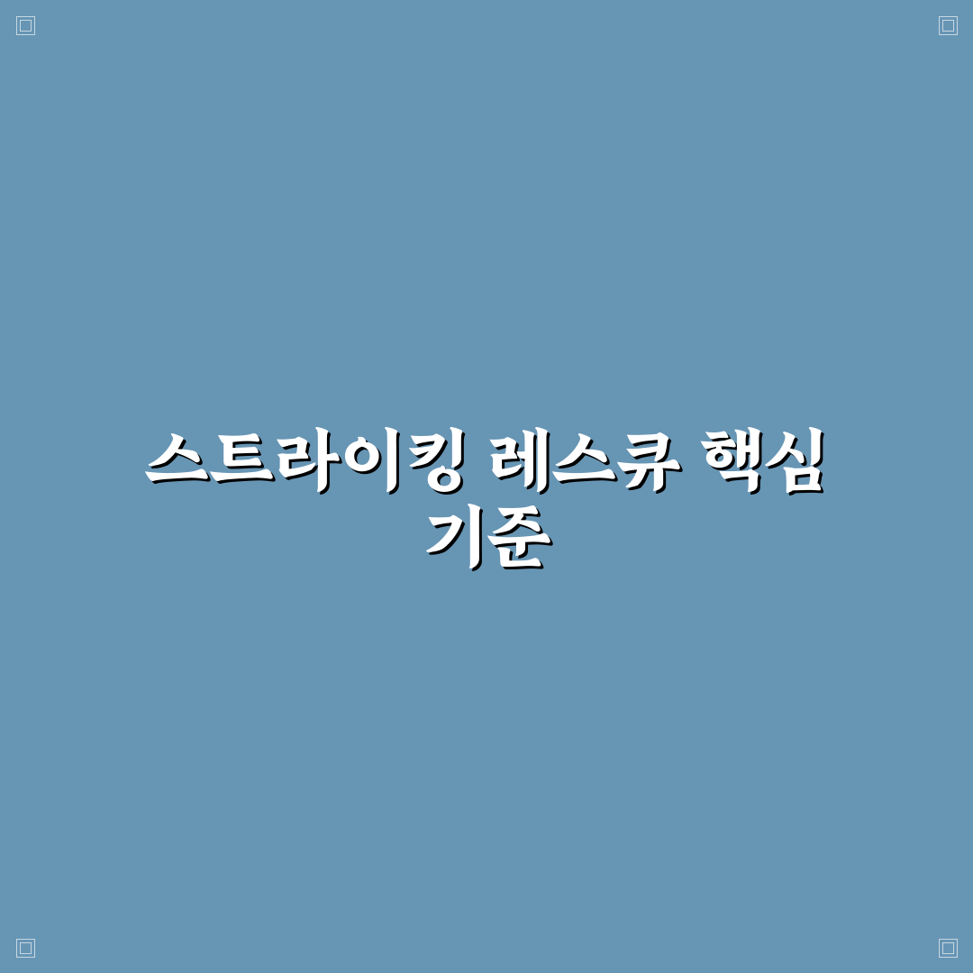 스트라이킹 레스큐 비교와 선택을 위한 5가지 체크포인트
