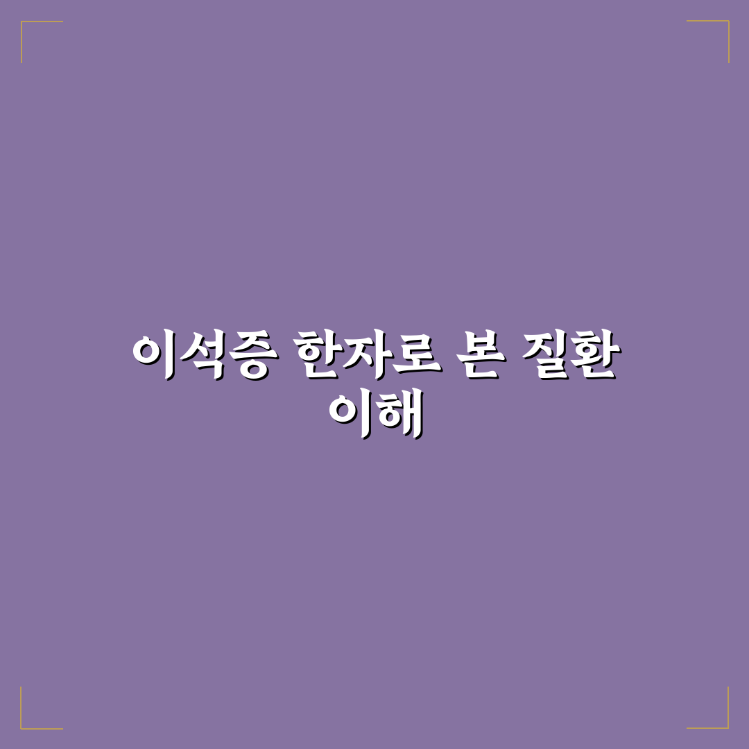 이석증 한자 표현 비교와 사용 기준 총정리