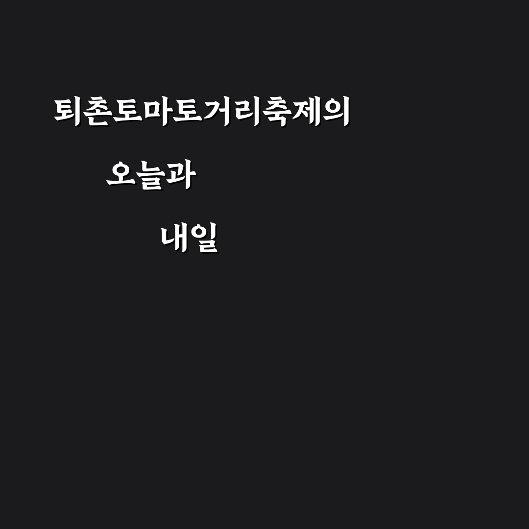 퇴촌토마토거리축제 5가지 기준으로 본 즐길 거리 비교 분석
