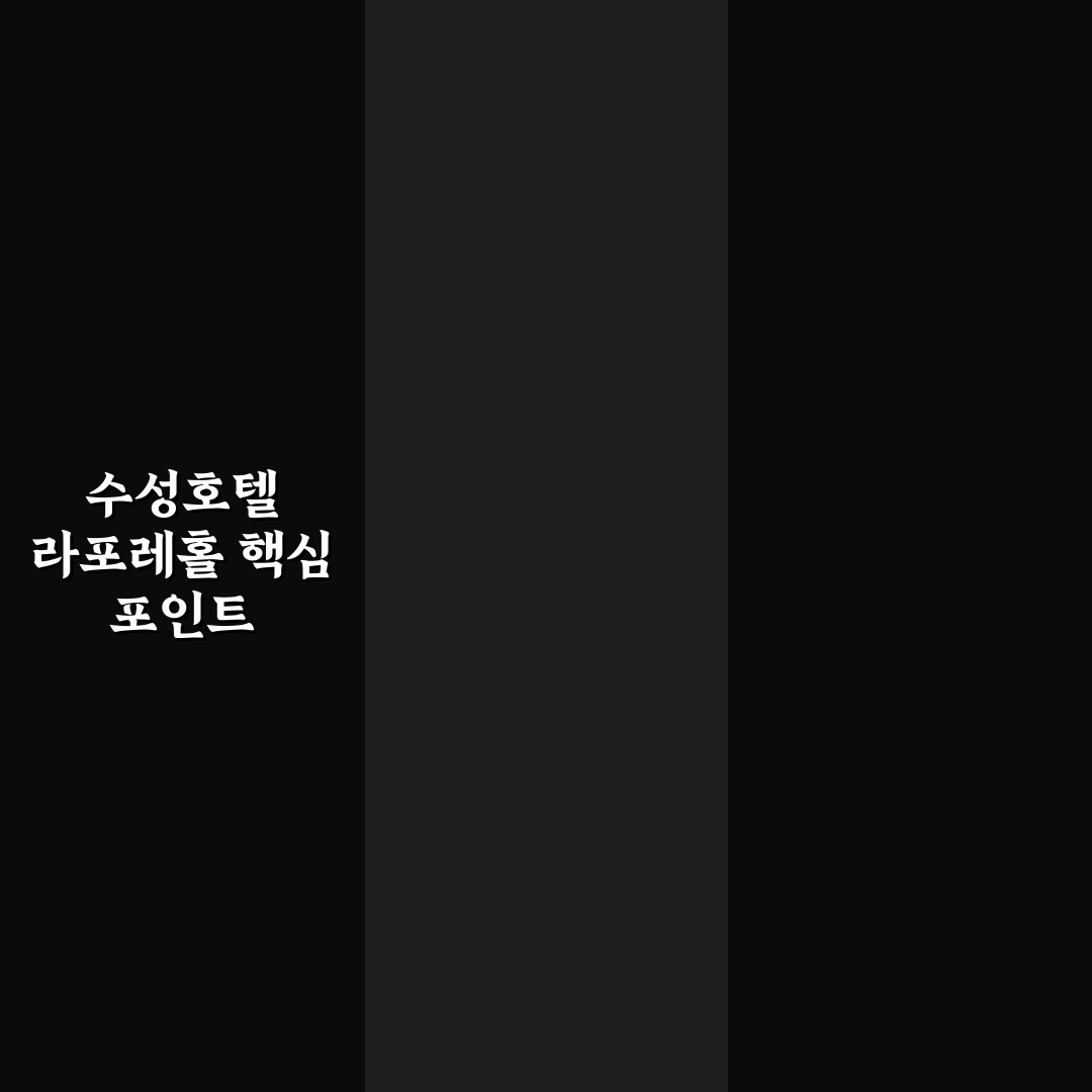 수성호텔 라포레홀 예약 전 체크포인트 5가지 분석