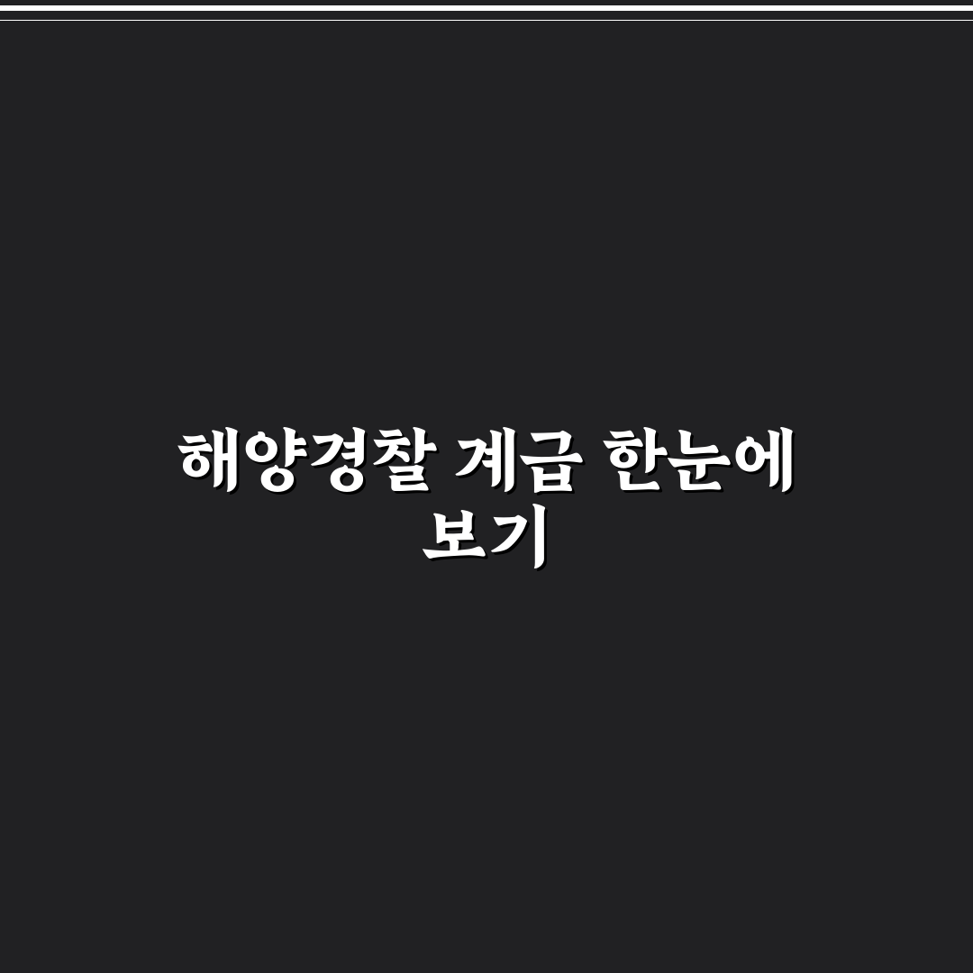 해양경찰 계급별 직무와 권한 비교 분석 가이드