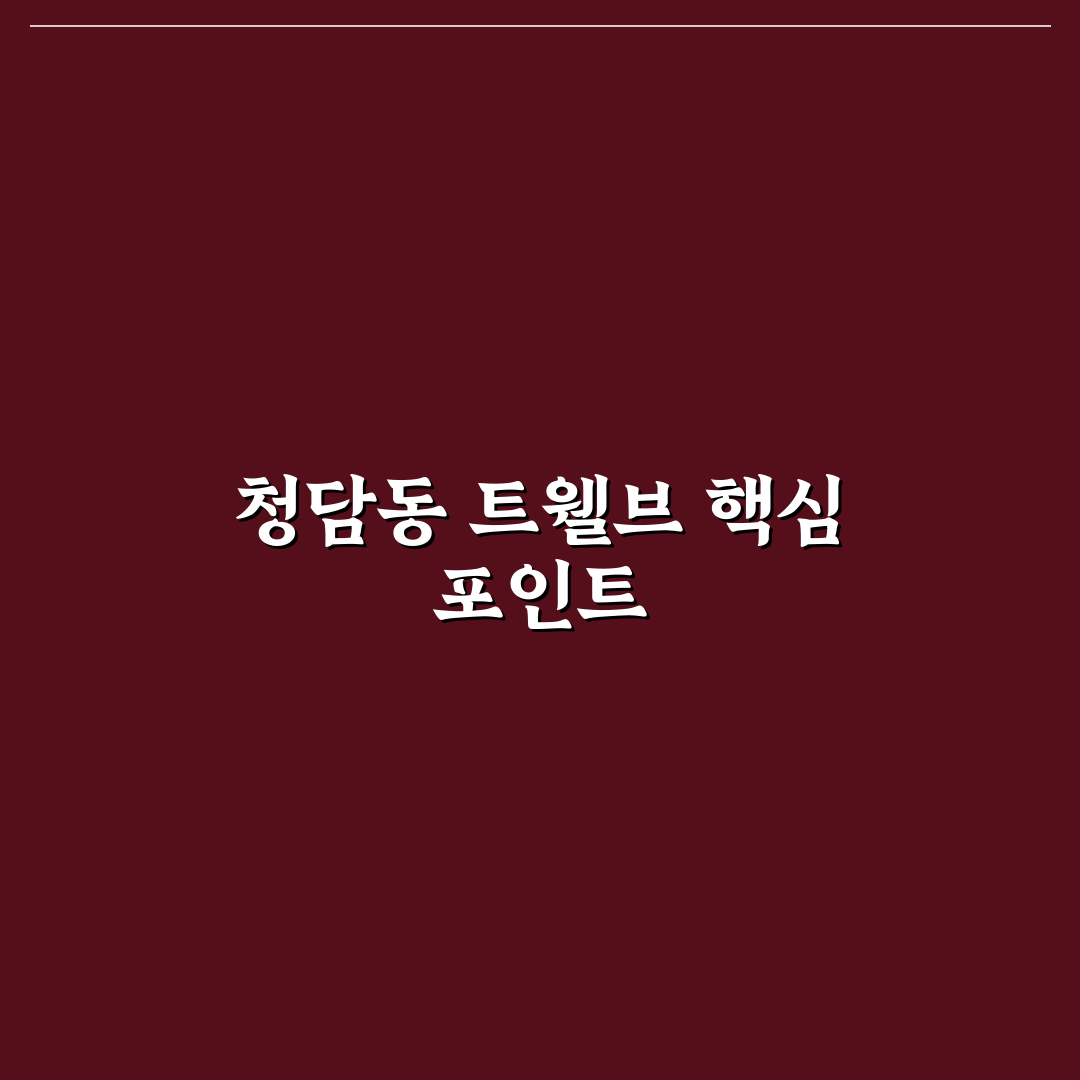 청담동 트웰브 객실·서비스 비교와 선택 기준 5가지