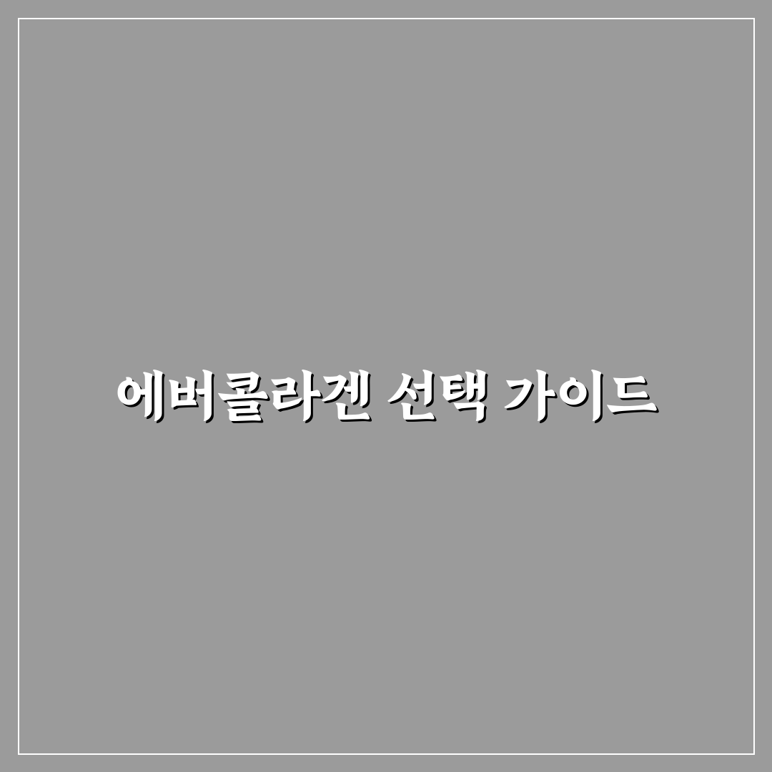에버콜라겐 인앤업 비오틴셀 비교와 효과 분석 가이드