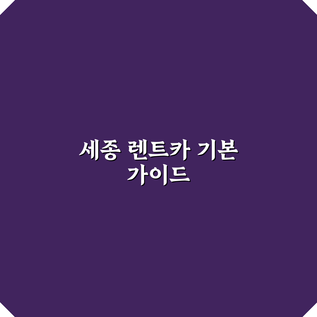 세종 렌트카 서비스 비교와 선택 기준 5가지 총정리
