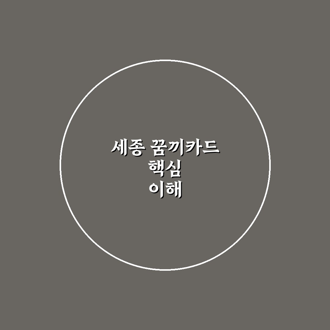 세종 꿈끼카드 사용법과 혜택 총정리 가이드