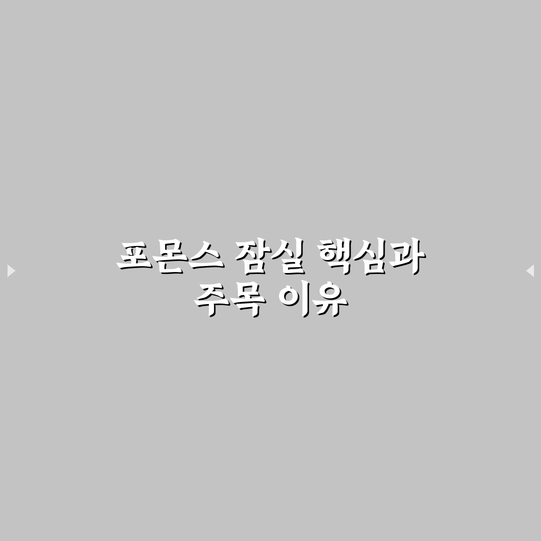 포몬스 잠실 비교와 분석을 통한 선택 기준 가이드